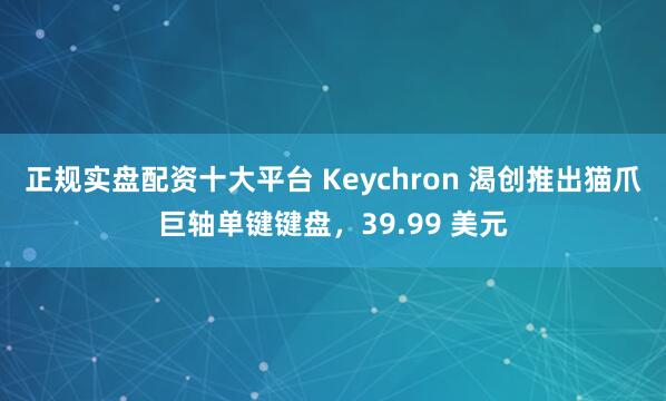 正规实盘配资十大平台 Keychron 渴创推出猫爪巨轴单键键盘，39.99 美元